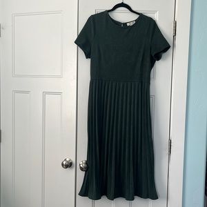 Dark green midi dress